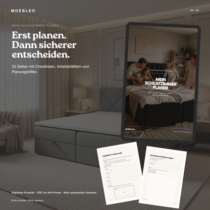 Mein Schlafzimmer Planer – Digitaler PDF-Planer für Raum, Bettgröße & Einrichtung